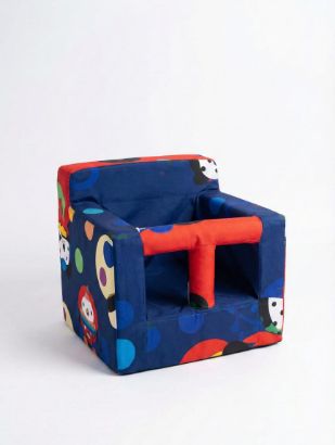 صورة كرسي إسفنج تعلم الجلوس للأطفال - كحلي مع رسومات